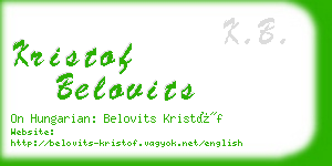 kristof belovits business card